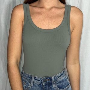 Green Women’s Ribbed Bodysuit
